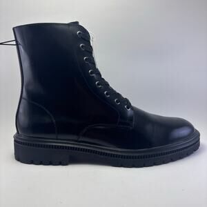 NWT EXPRESS Black Leather Boots Men’s Size 10